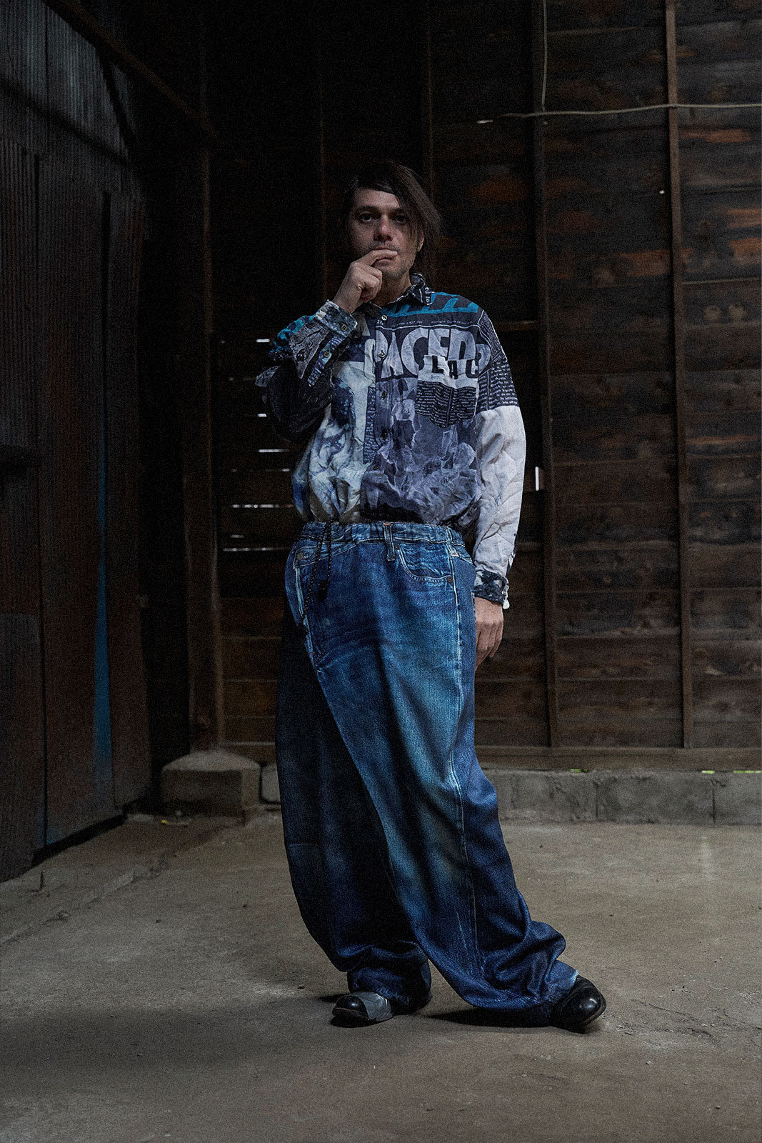 【NEW】NEWS PAPER SHIRTS 2627AW-SH-003 BLACK