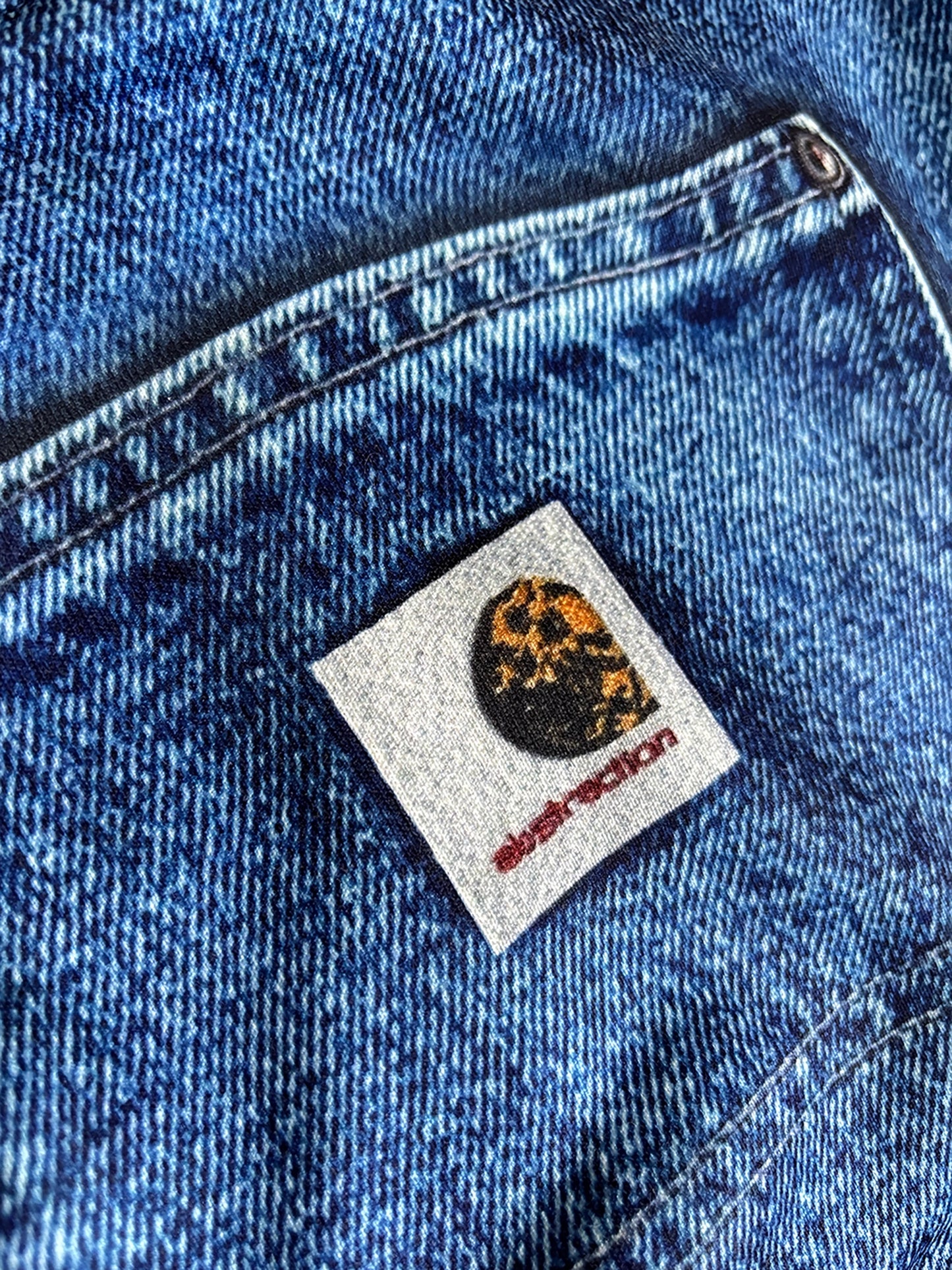 PRINT DUCK WIDE PANTS DENIM 26SS-PT-002CH