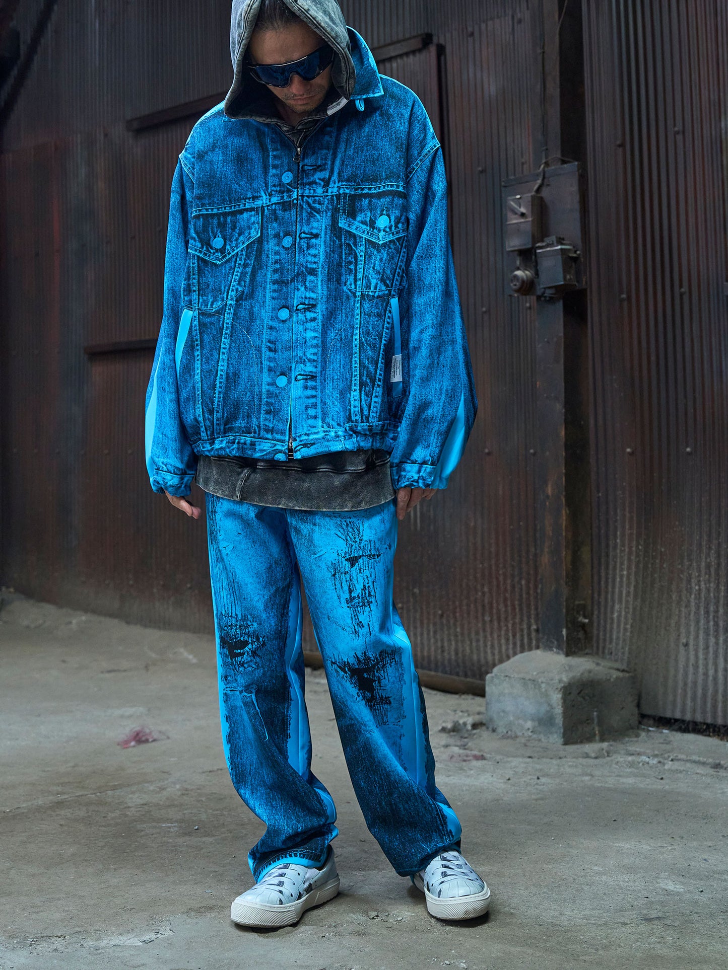 【NEW】POP ART TRANSFER STRAIGHT PANTS BLUE 2627AW-PT-012