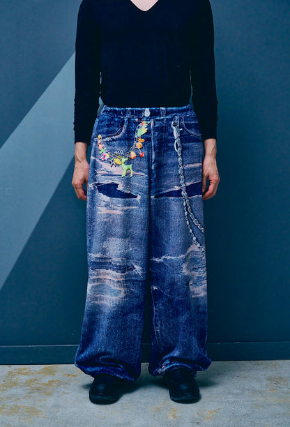 【NEW】PRINT FAR WIDE PANTS