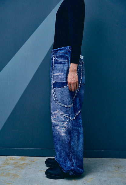 【NEW】PRINT FAR WIDE PANTS