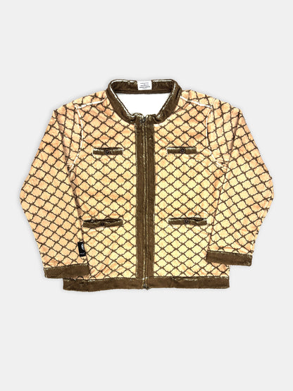 【NEW】FUR TRANSFER COLLARLESS JACKET 2627AW-J-003 MONOGRAM