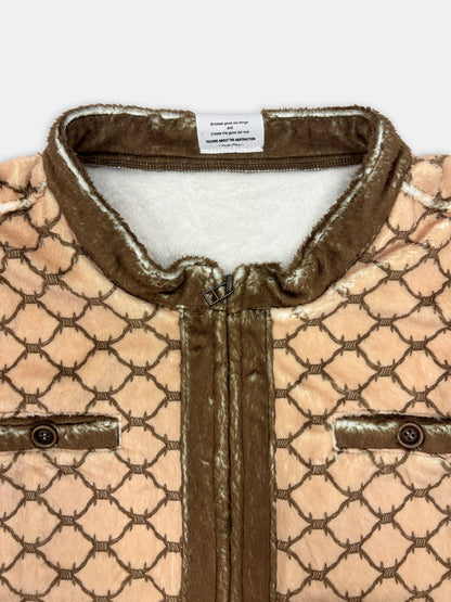 【NEW】FUR TRANSFER COLLARLESS JACKET 2627AW-J-003 MONOGRAM