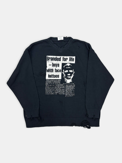 【NEW】DAMAGE COTTON KNIT 2627AW-KN-001