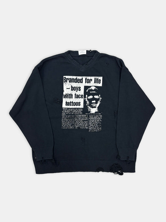 【NEW】DAMAGE COTTON KNIT 2627AW-KN-001