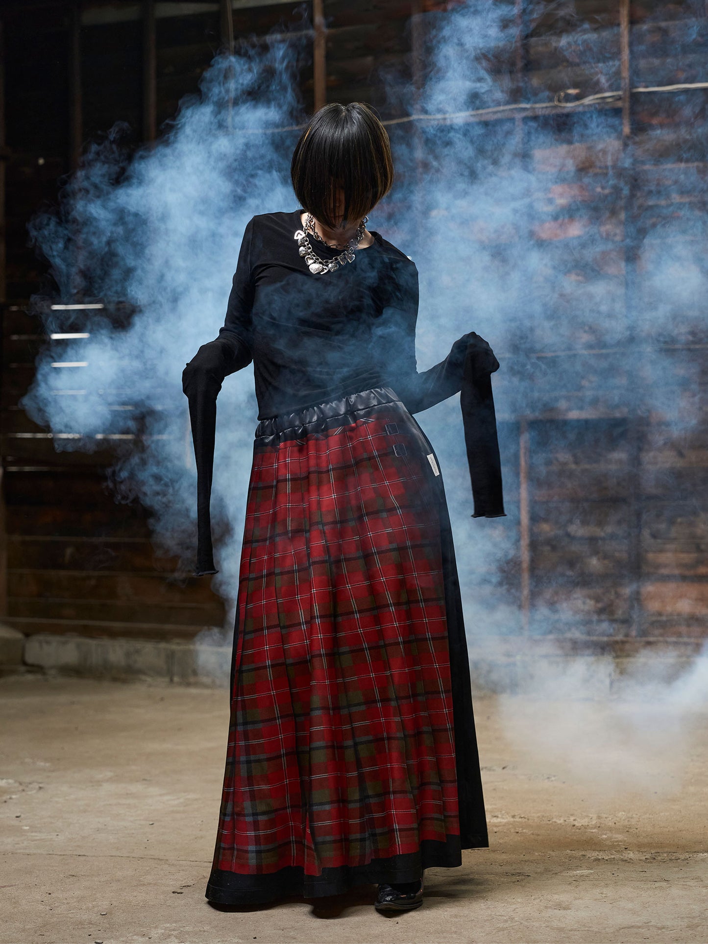 【NEW】ART REPLICA PRINT SKIRT CHECK 2627AW-LSK-001