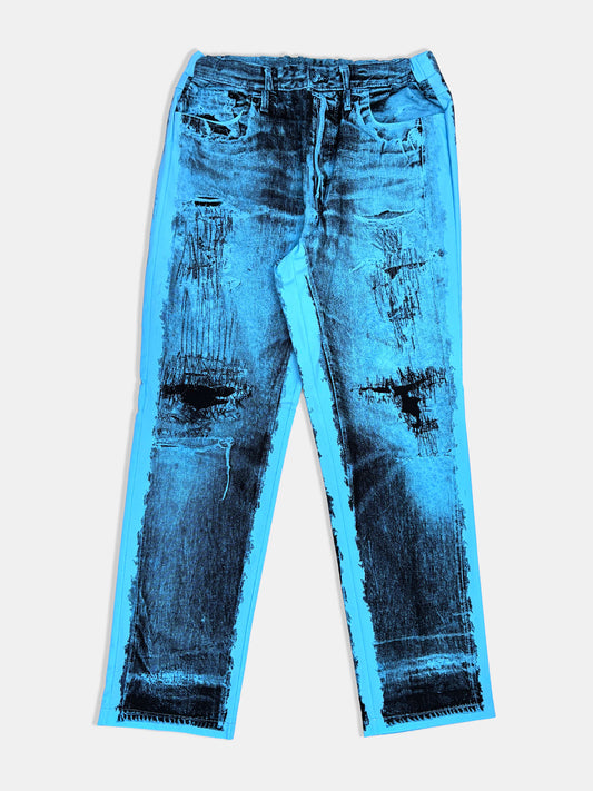 【NEW】POP ART TRANSFER STRAIGHT PANTS BLUE 2627AW-PT-012