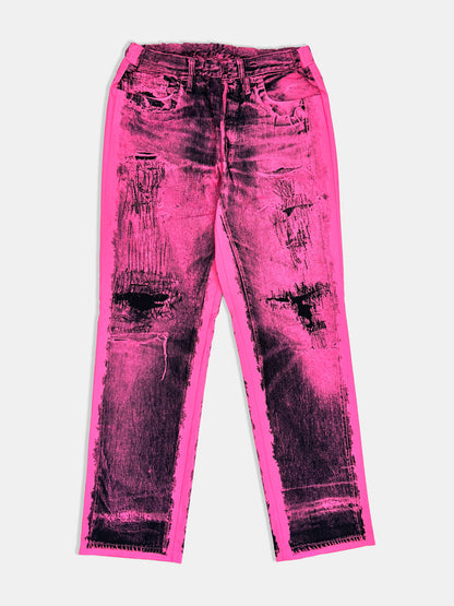 【NEW】POP ART TRANSFER STRAIGHT PANTS PINK 2627AW-PT-012