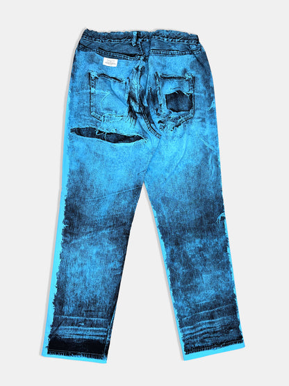 【NEW】POP ART TRANSFER STRAIGHT PANTS BLUE 2627AW-PT-012