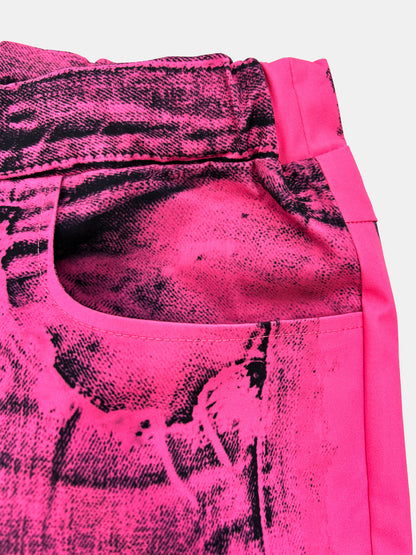 【NEW】POP ART TRANSFER STRAIGHT PANTS PINK 2627AW-PT-012