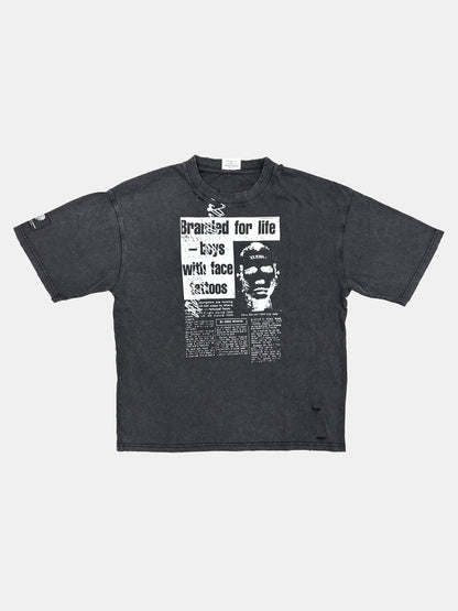 【NEW】NEWS PAPER TEE BLACK 2627AW-T-006