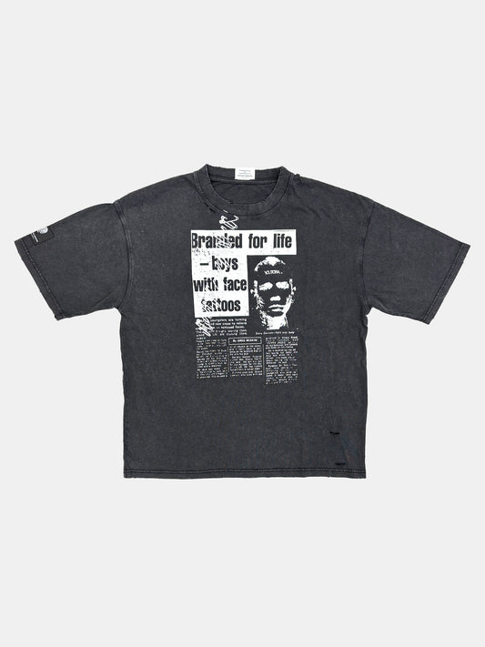 【NEW】NEWS PAPER TEE BLACK 2627AW-T-006