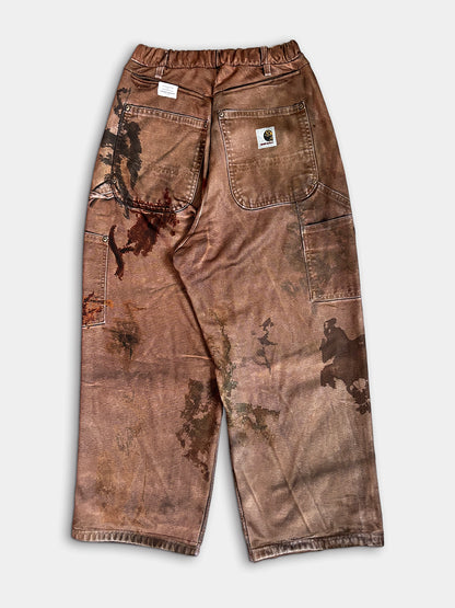 PRINT DUCK WIDE PANTS BROWN 26SS-PT-002CH