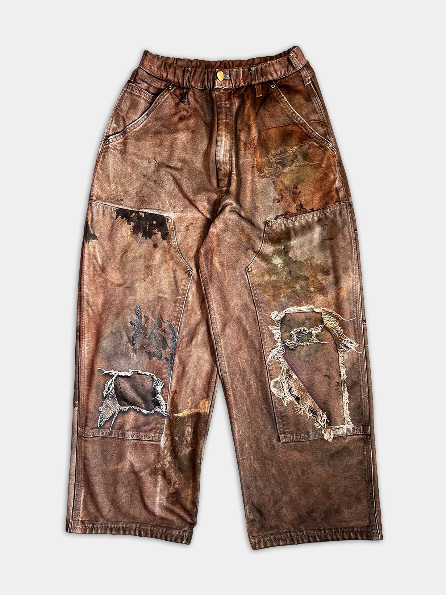 PRINT DUCK WIDE PANTS BROWN 26SS-PT-002CH