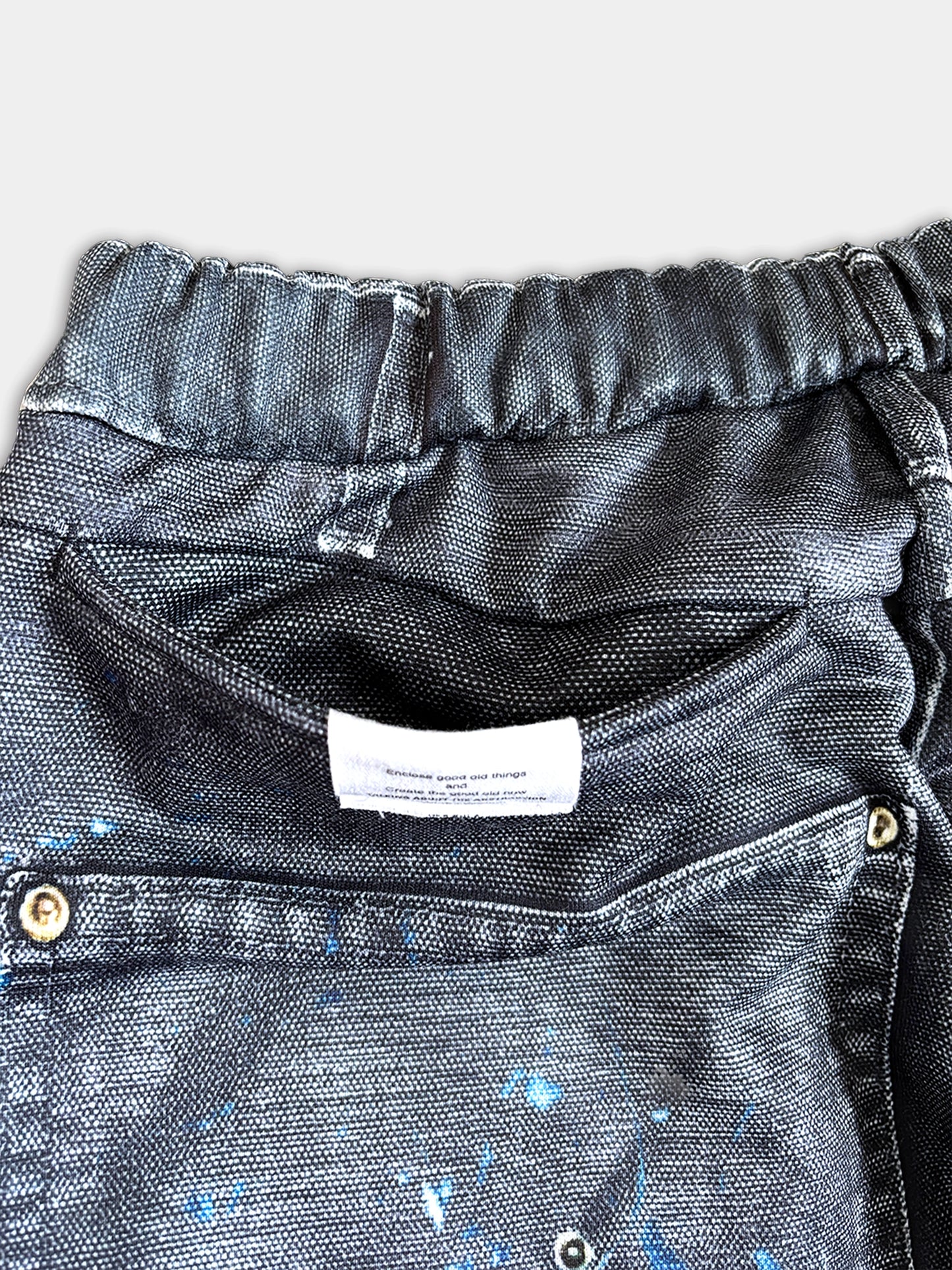 PRINT DUCK WIDE PANTS BLACK 26SS-PT-002CH