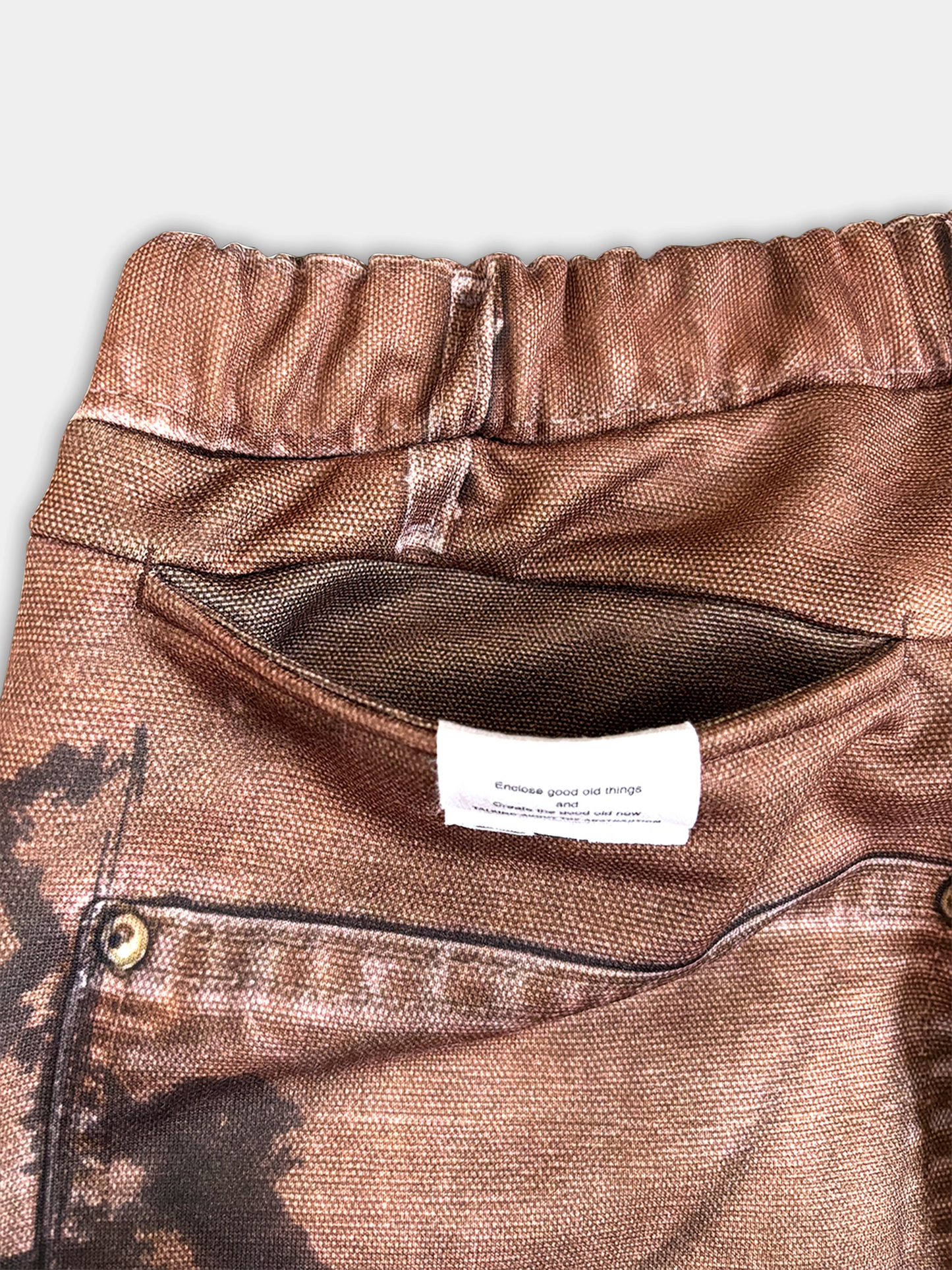 PRINT DUCK WIDE PANTS BROWN 26SS-PT-002CH