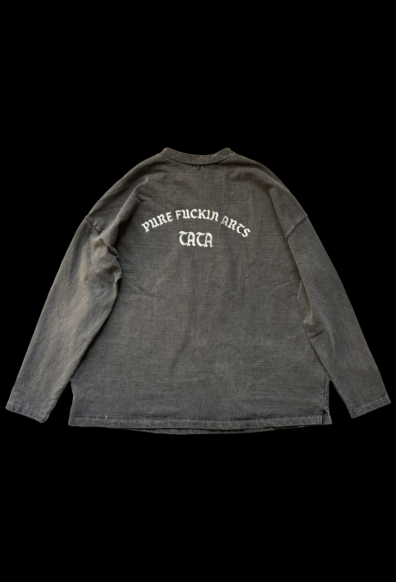 【NEW】FACE TATOO PRINT MOCK NECK LONGSLEEVE T-SHIRTS
