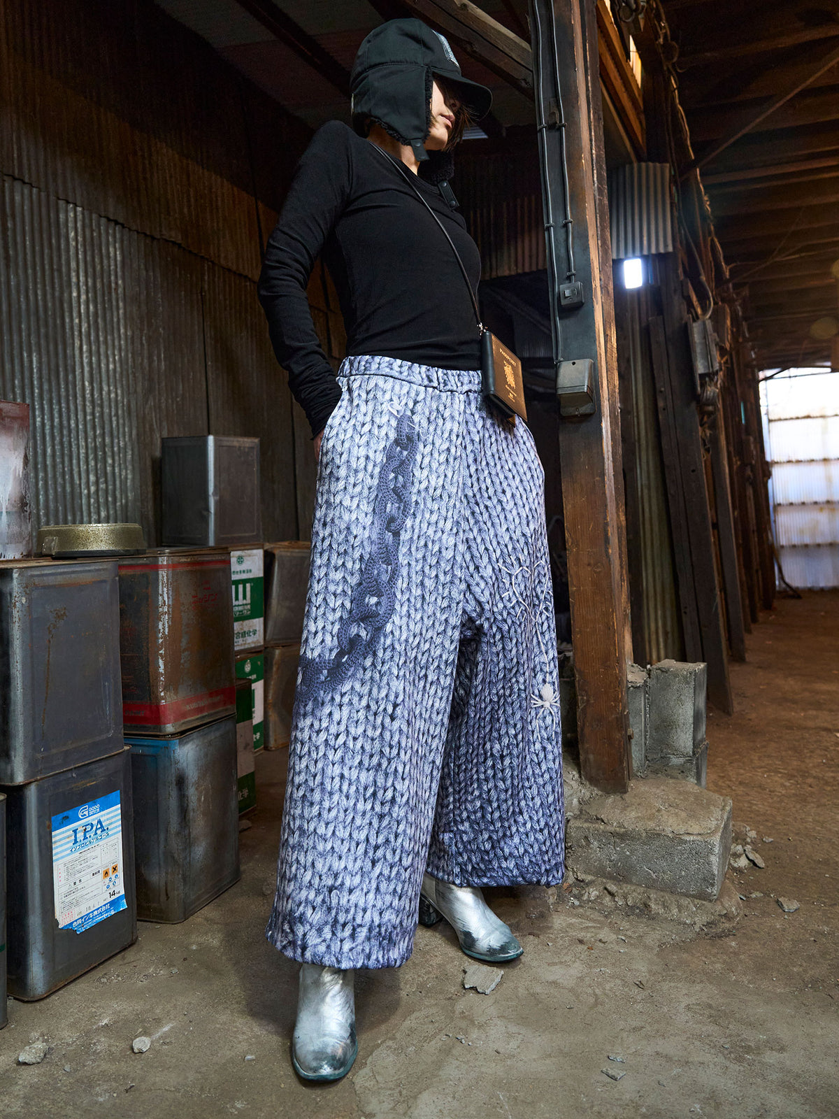 【NEW】9LENGTH PRINT WIDE PT KNIT 2627AW-LPT-001