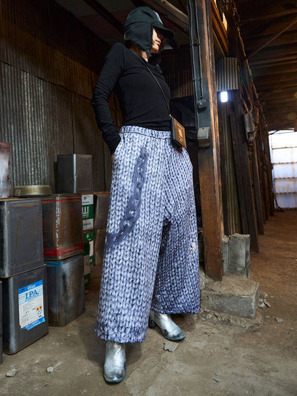 【NEW】9LENGTH PRINT WIDE PT KNIT 2627AW-LPT-001