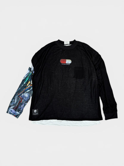 ROBO ARM LAYERED L/S TEE BLACK 26SS-LS-003