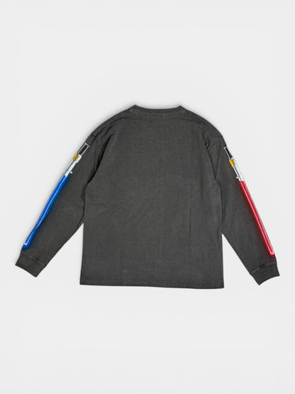 AIRBRUSH PRINT L/S TEE BLACK 26SS-LS-001