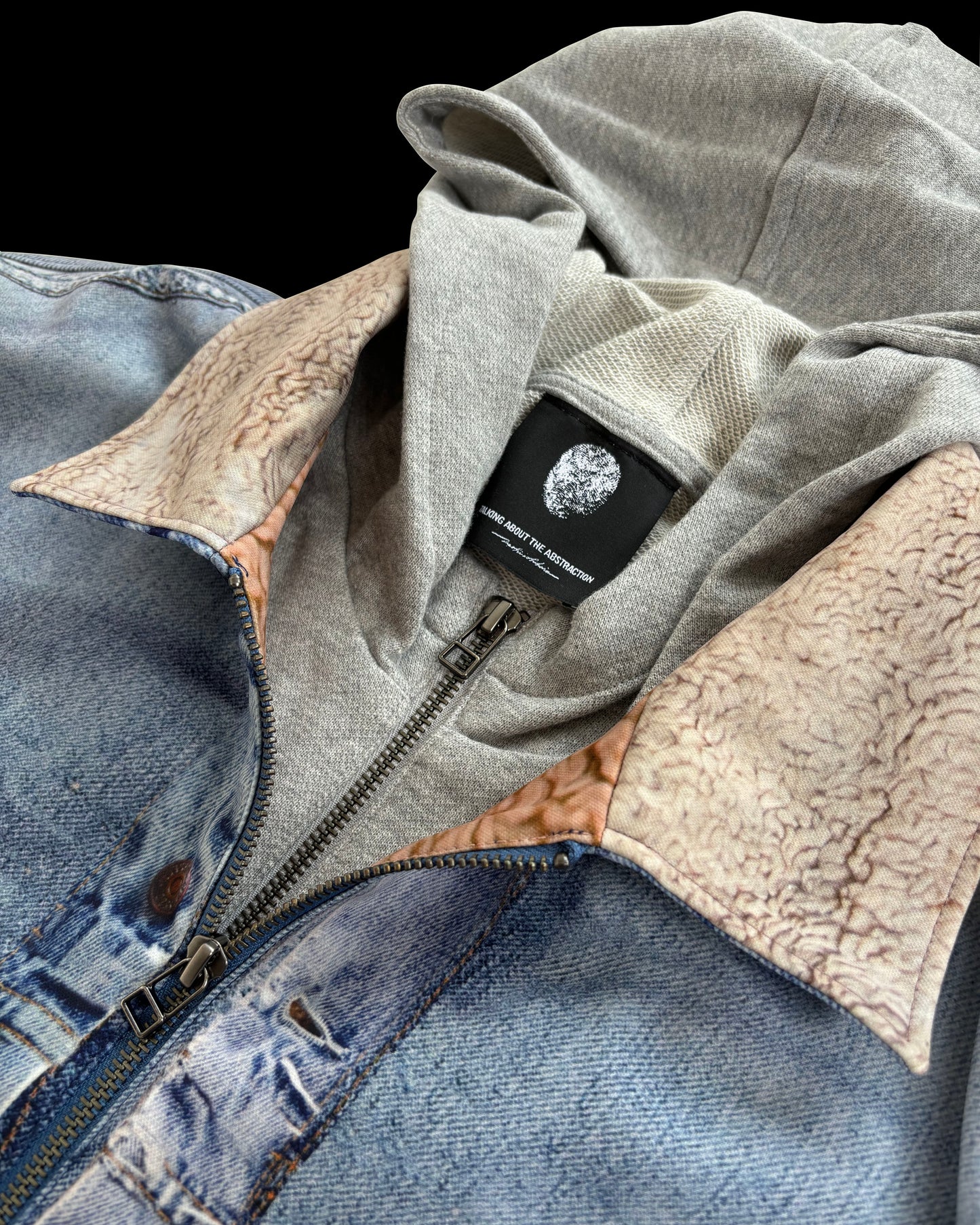 PRINT レイヤード PARKA DENIM