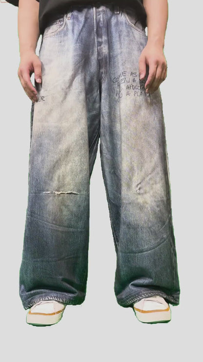 PRINT WIDE PANTS 26 SS BLUE 26SS-PT-002D