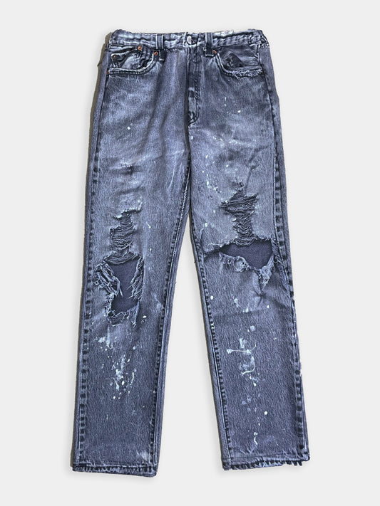 PRINT STARIGHT PANTS 25-26 A/W BLACK 2526AW-PT-001