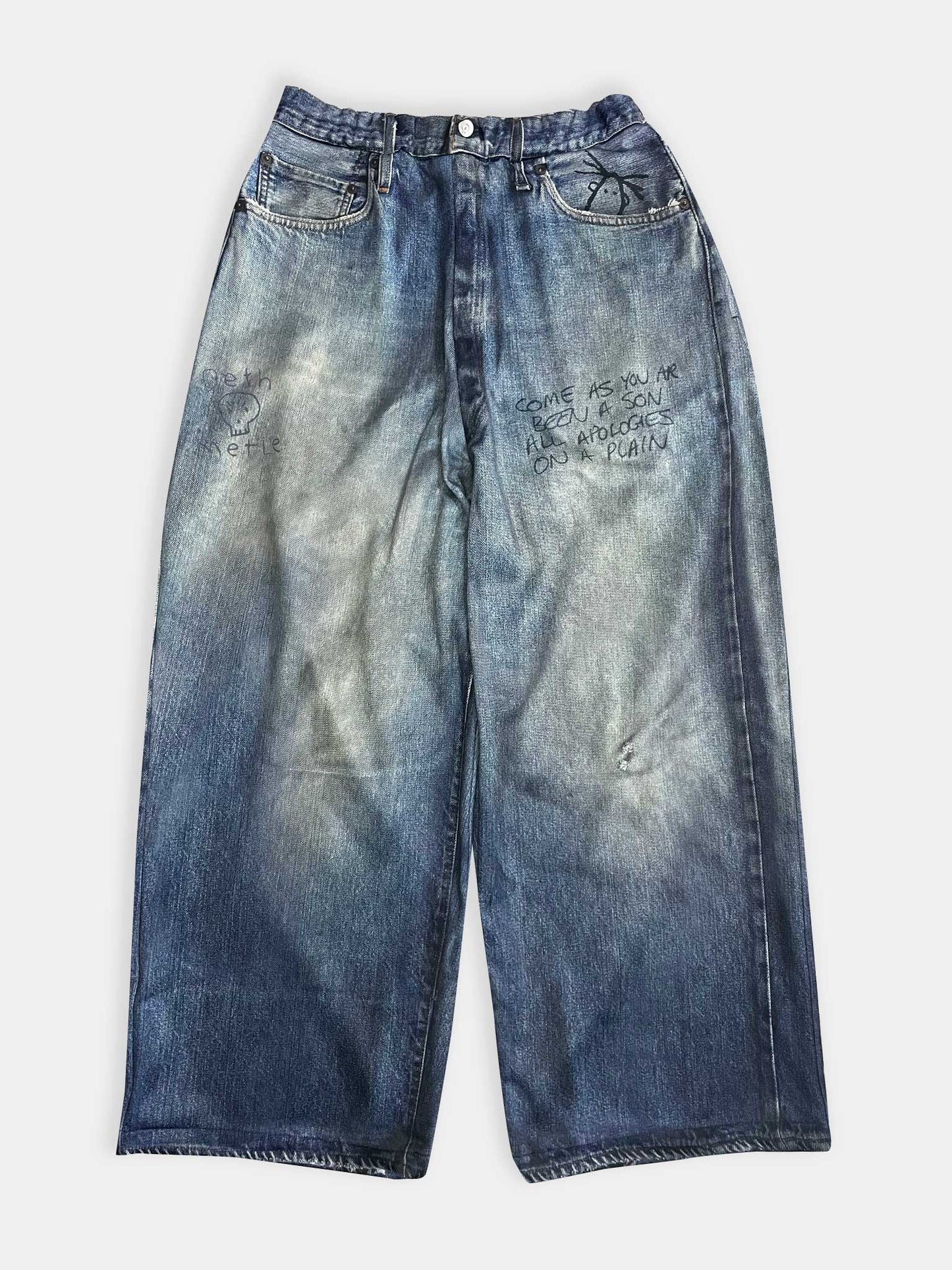 PRINT WIDE PANTS 26 SS BLUE 26SS-PT-002D